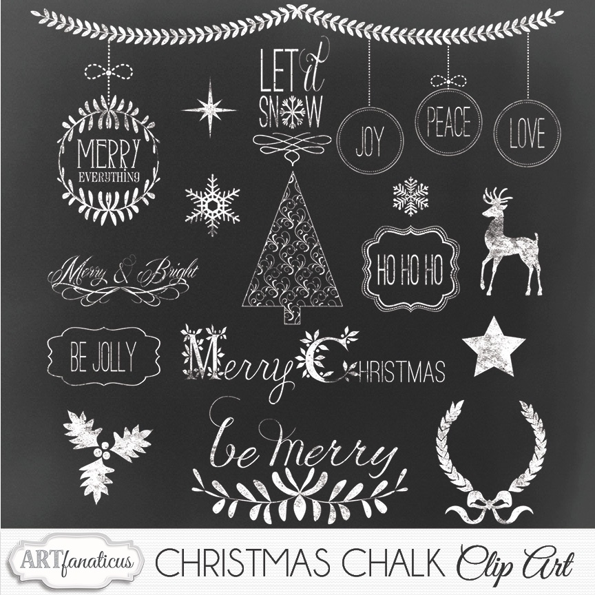 Christmas Chalk Clip Art Display Af 1 Jpeg