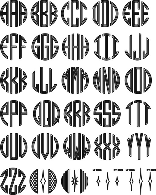 Clip Art Monograms Templates Circles Monograms Monogram Letters