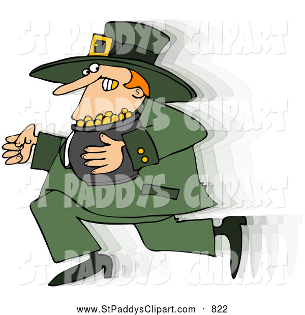 Clip Art Of A Frightened Leprechaun Running With His Gold By Dennis    