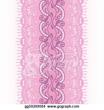 Clip Art Vector   Lace With Flowers On White Background  Stock Eps    