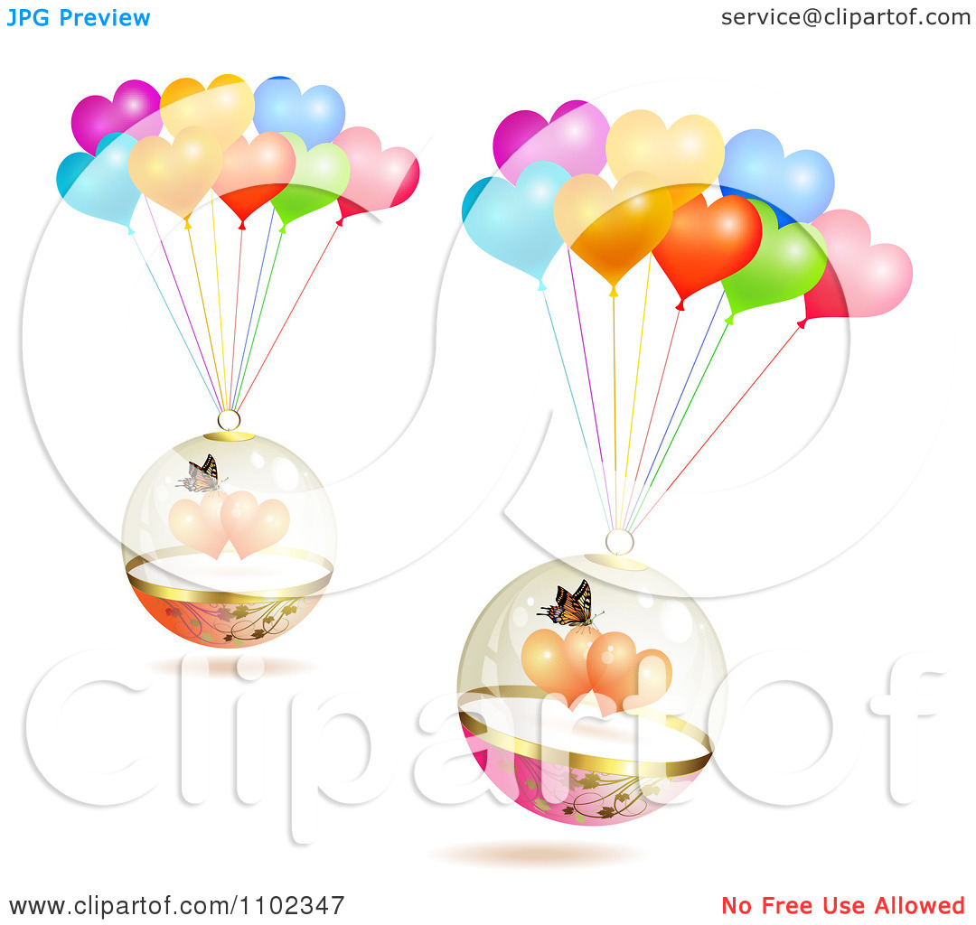 Clipart Bbutterfly Valentines Dayb Hearts And Balloons Royalty Bb