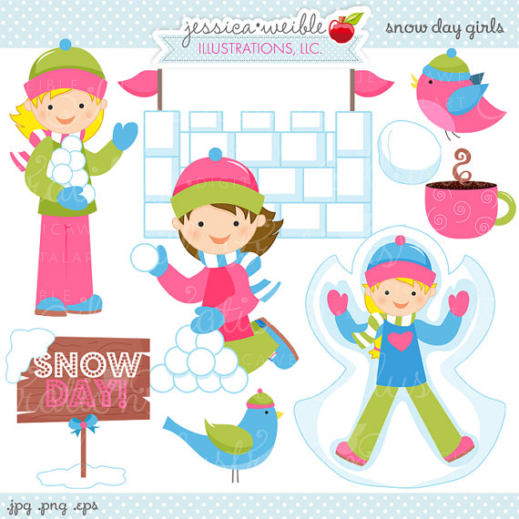 Clipart Commercial Use Ok Snow Graphics Girls Playing In The Snow Snow