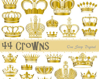 Clipart Digital Gold Crown Clip Art Scrapbook Crown And Heraldic