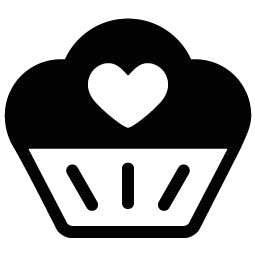 Cupcake Heart Silhouette   Silhouette Of Cupcake Heart
