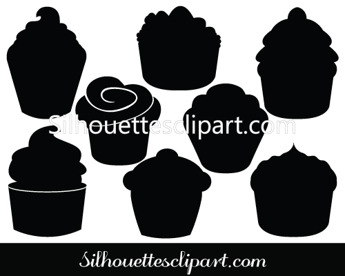 Cupcake Silhouette Vectorcategory  Christmas Vector Graphics