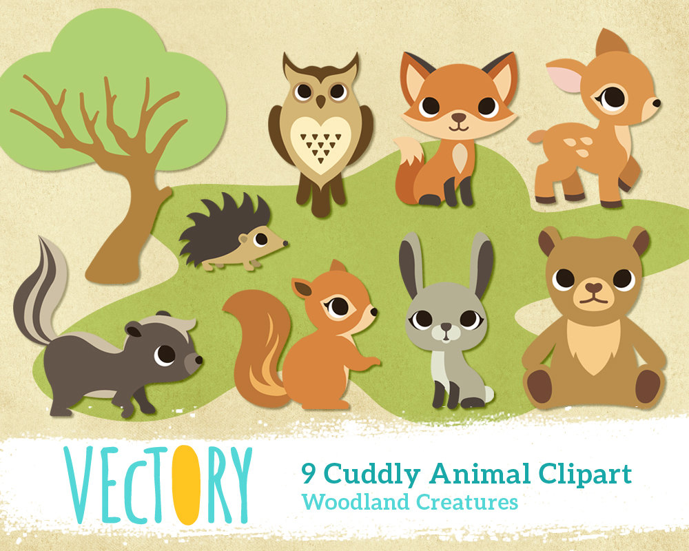 Cute Forest Wild Animal Woodland Creature Clipart Clip By Vectory