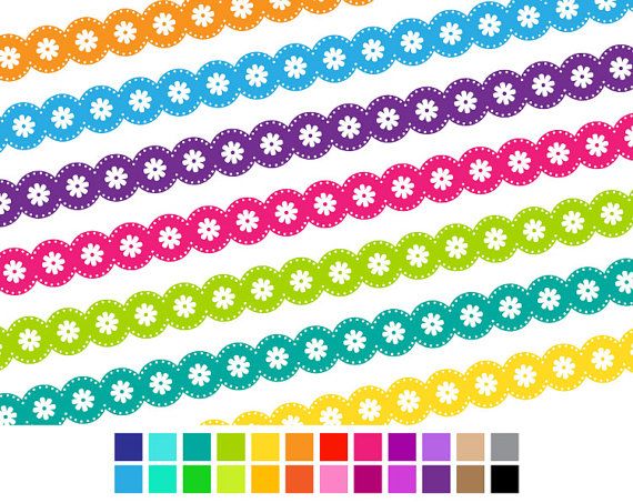 Digital Clip Art Flower Lace Digital Ribbons By Stripedelephants  4