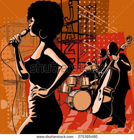 Female Jazz Singer Stock Vectors   Vector Clip Art   Shutterstock