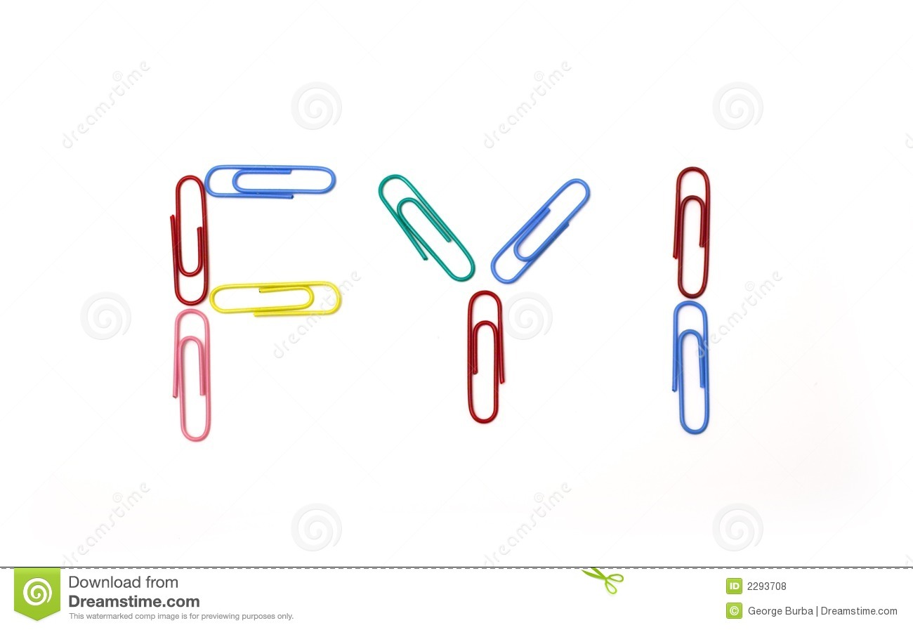For Your Information Applet Made On Paper Clips On White Background 