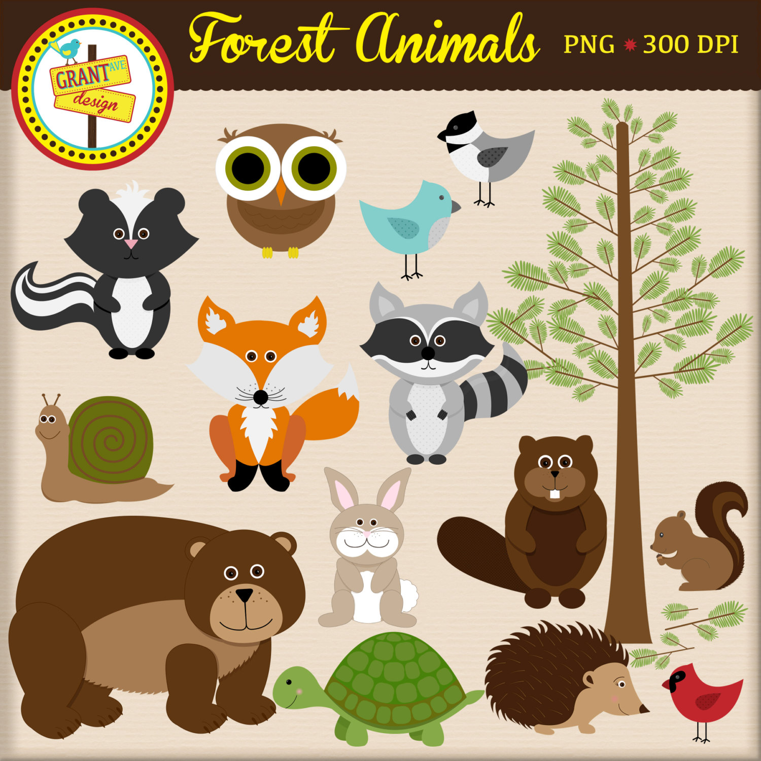 Forest Animals Clipart Woodland Animals Clip By Grantavenuedesign