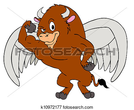 Illustration   Mighty Buffalo Wings  Fotosearch   Search Eps Clipart