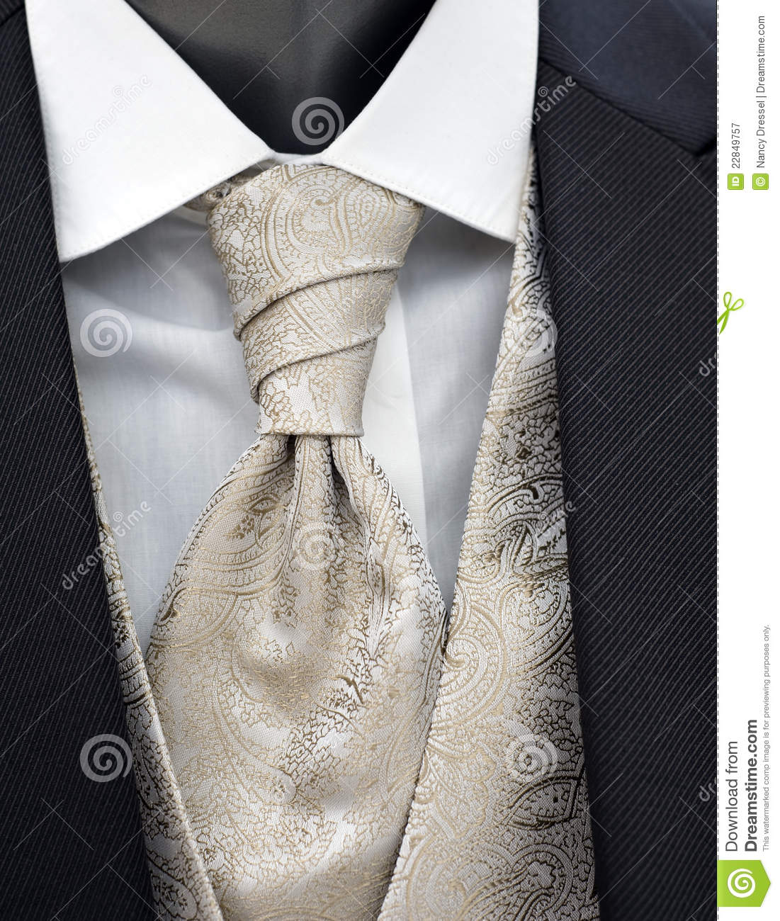 Part Of A Beautiful Black Wedding Tuxedo For Men With Silver Pattern    