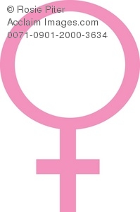 Pink Female Gender Sign Or Symbol Royalty Free Clip Art Picture