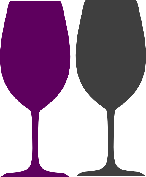 Purple And Gray Wine Glasses Clip Art At Clker Com   Vector Clip Art