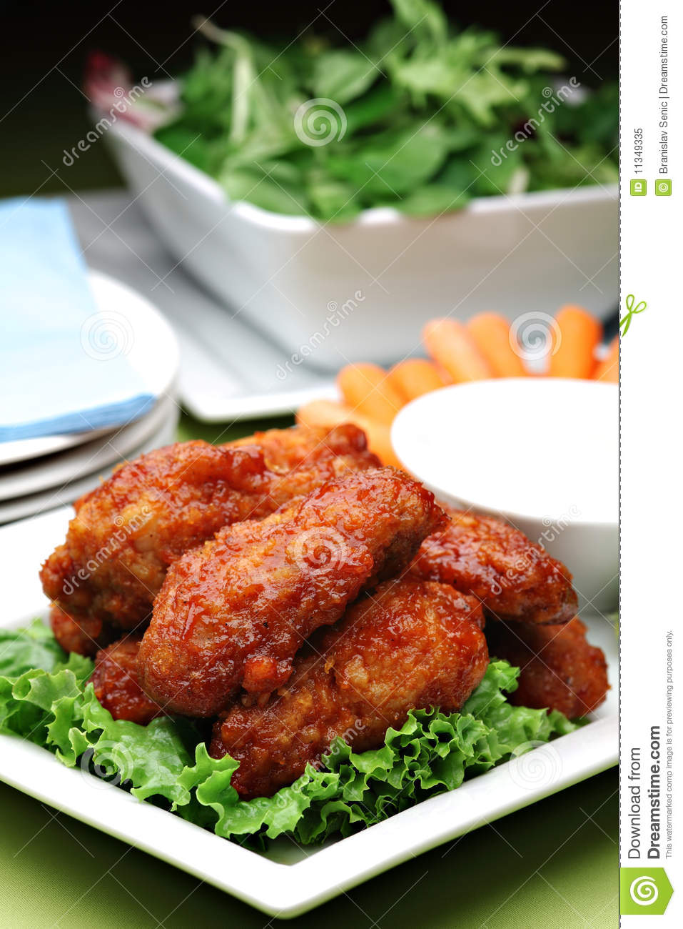 Spicy Buffalo Style Chicken Wings Royalty Free Stock Photo   Image    