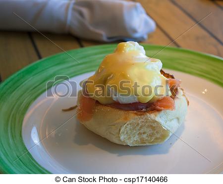 Stock Image Of Egg Benedict   Eggs Benedict With Red Fish With Cream    