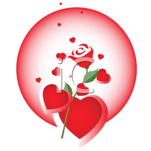 Valentine Balloon With Roses And Hearts   Royalty Free Clipart Picture