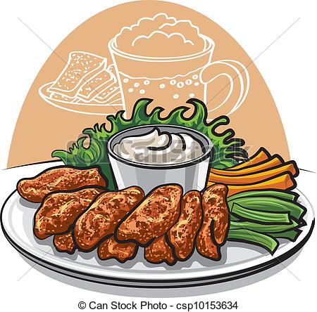 Vectors Of Fried Chicken Wings Csp10153634   Search Clip Art