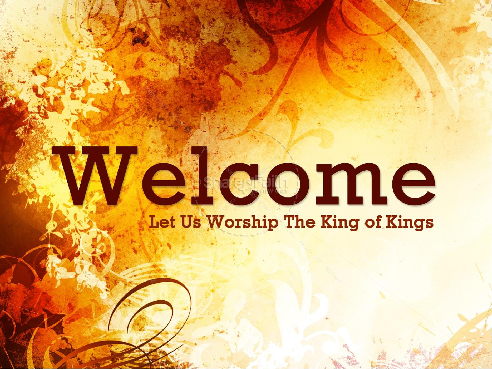 Welcome To Worship Sermon Presentation   Fall Thanksgiving Powerpoints
