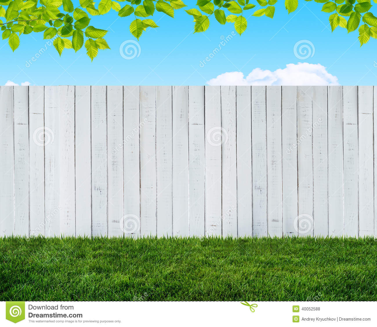 White Garden Fence Stock Illustration   Image  40052588