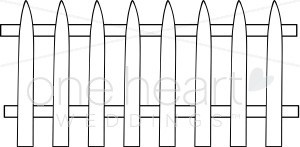 White Picket Fence   Country Wedding Clipart