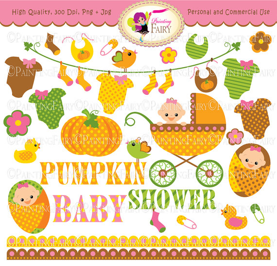 Baby Girl Clipart Cute Pumpkin Baby Clothes Line Socks Baby Shower