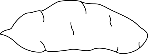 Black And White Yam Clip Art Image   Black And White Outline Of A Yam 