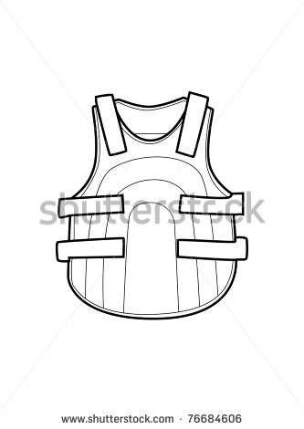 Bulletproof Vest Line Art Stock Vector Illustration 76684606