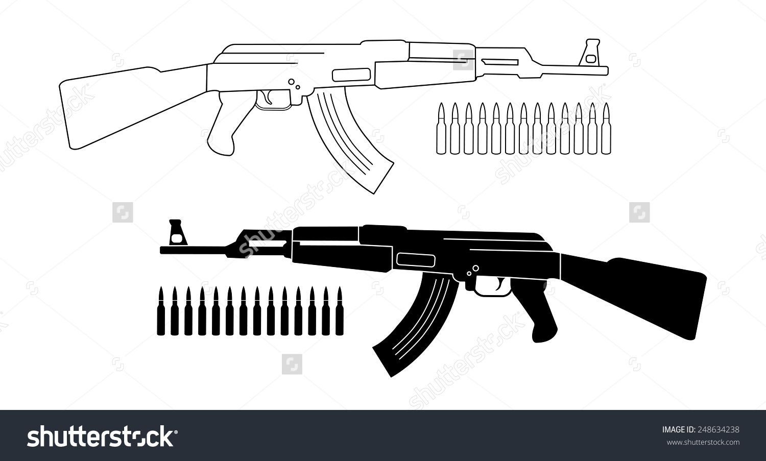Bullets Game Resources Vector Contour Lines And Silhouette Clip Art