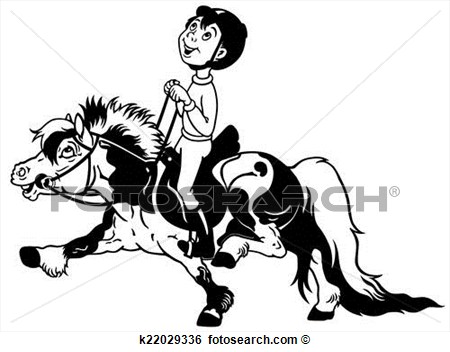Clip Art   Cartoon Boy Riding Pony  Fotosearch   Search Clipart