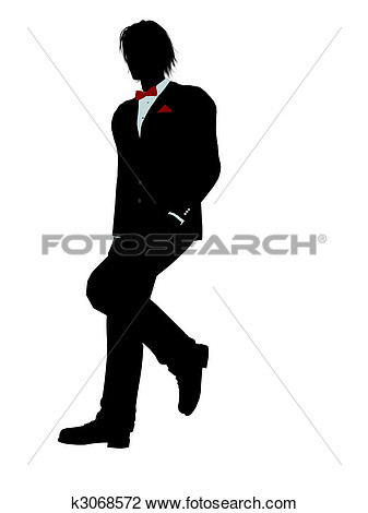 Clip Art   Man In A Tuxedo Silhouette  Fotosearch   Search Clipart
