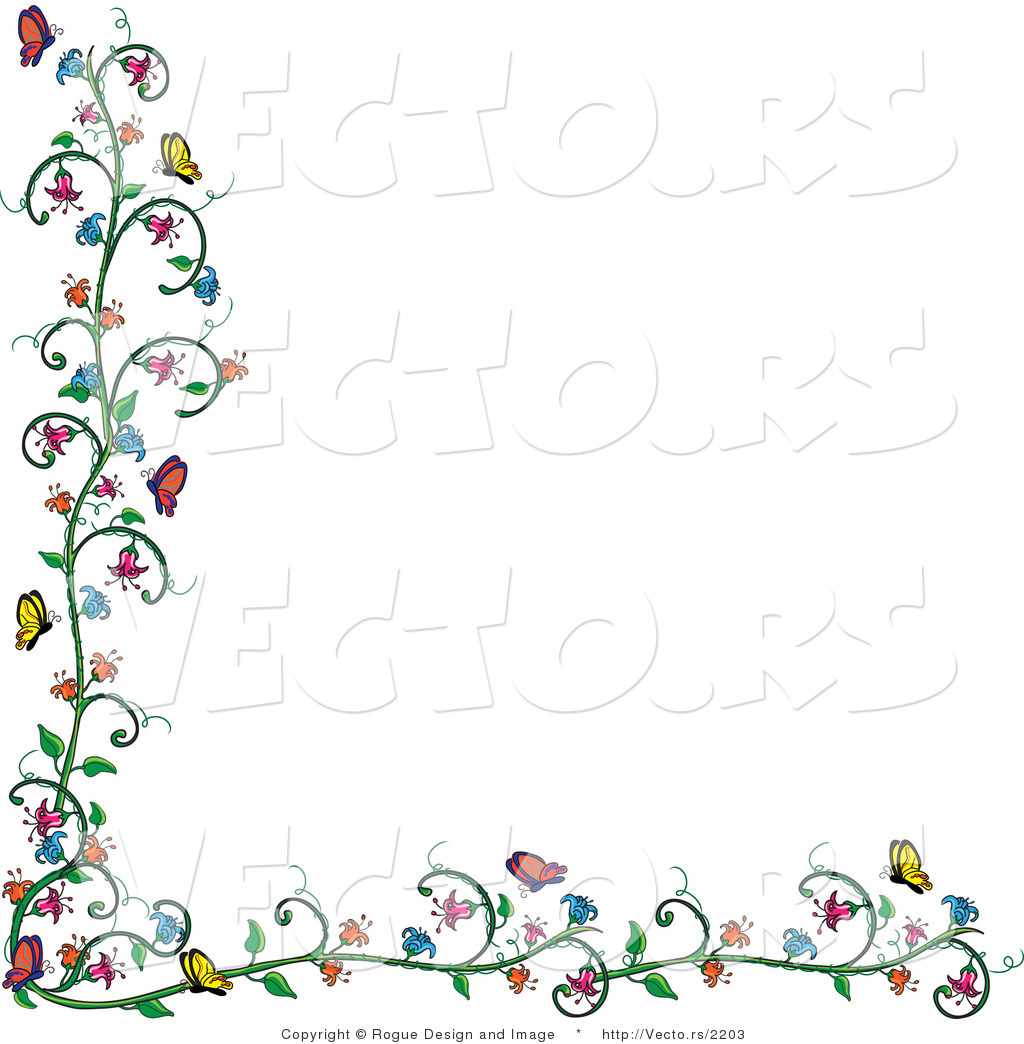 Clipart Flowers And Butterflies Border