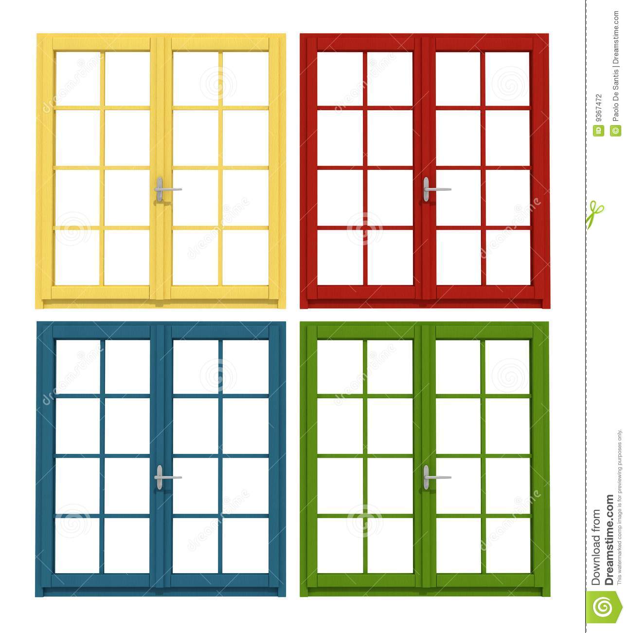 Colored Wooden Window Stock Photography   Image  9367472