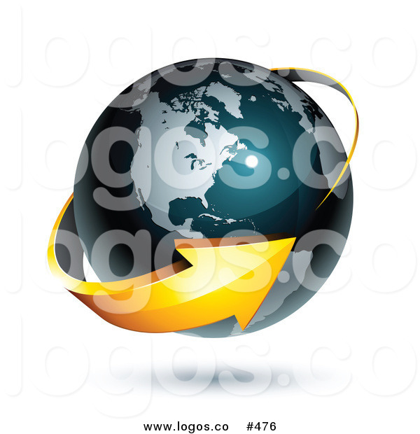 Dark Blue Globe Featuring The United States Of America By Beboy    476