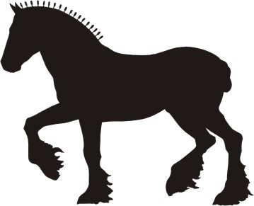 Draft Horse Silhouette Decal 6 X 5  Design 2