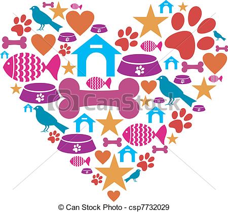 Eps Vectors Of Love For Pets Icon Collection   Heart Shape Made