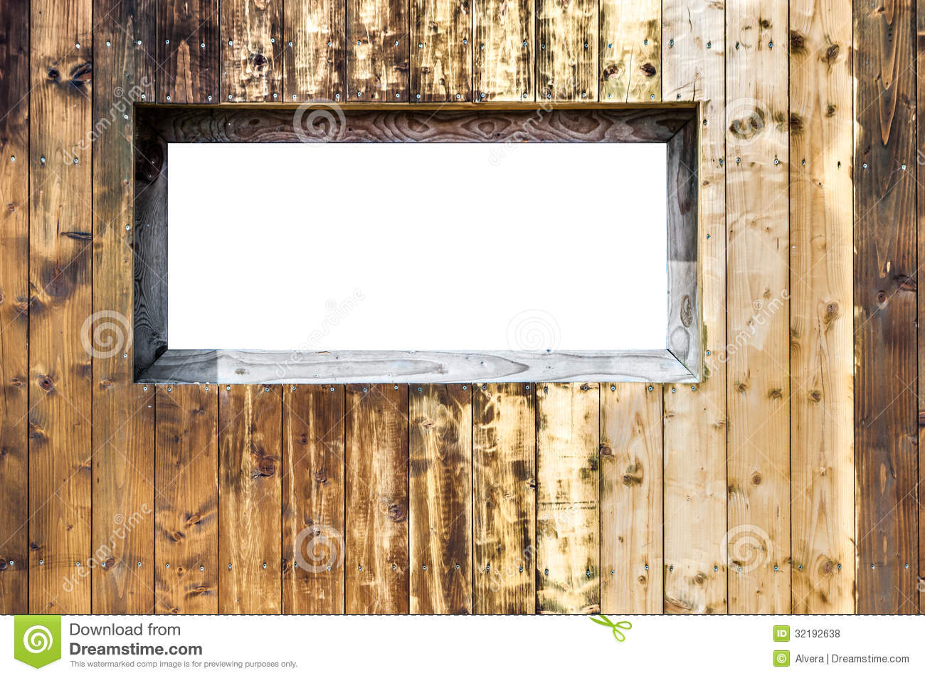 Fir Wood Wall Background With Stripes Pattern And Window Copy Space