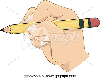 Illustration Of A Kid S Hand Holding A Pencil  Clip Art Gg65285975