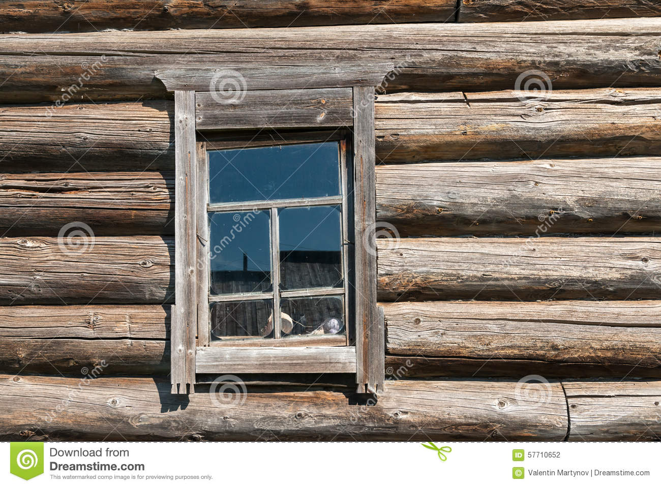 Images Of   Old Log House Wood Wall With Window Tilted On One Side