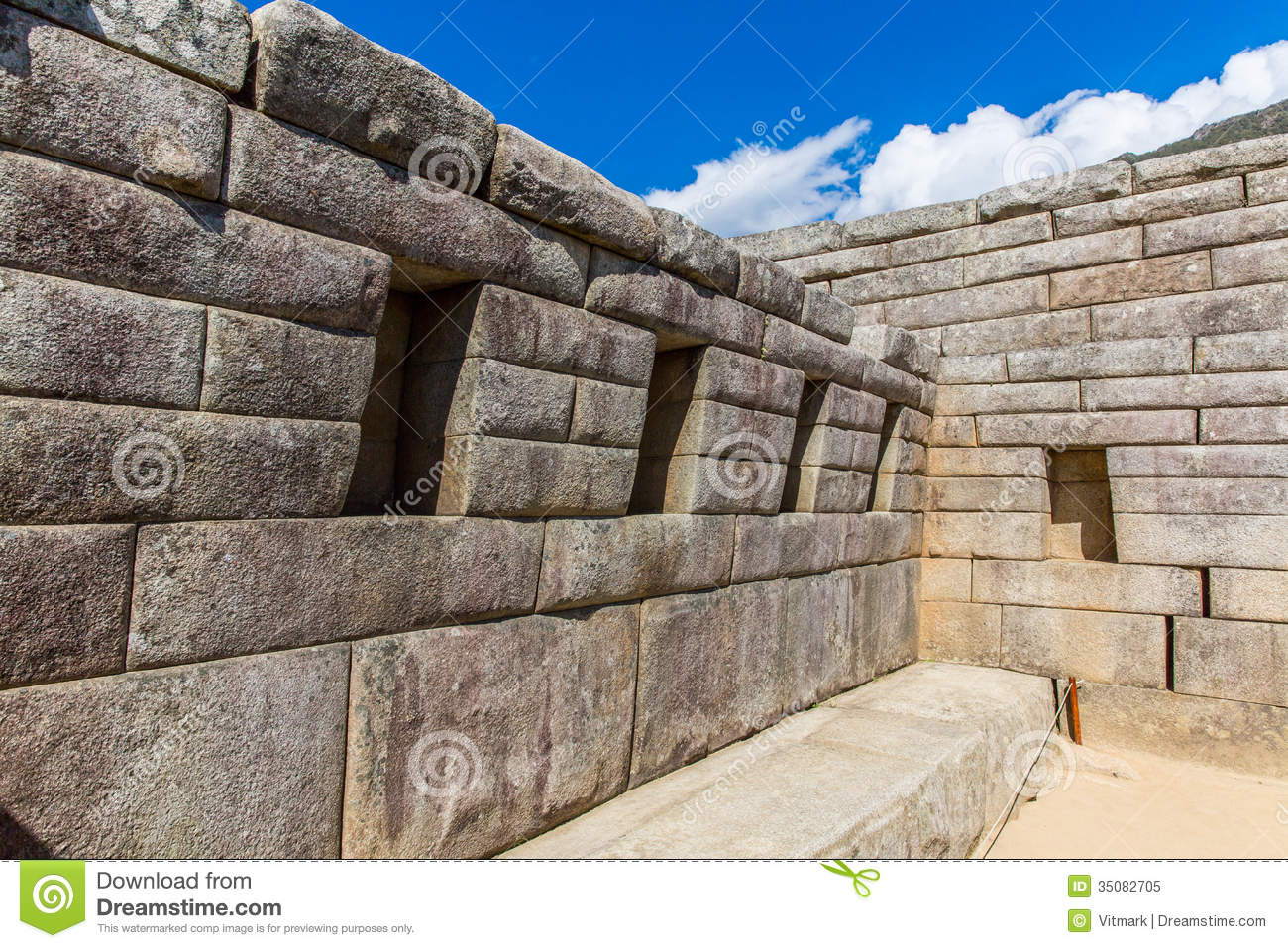 Inca Wall In Machu Picchu Peru South America  Example Of Polygonal