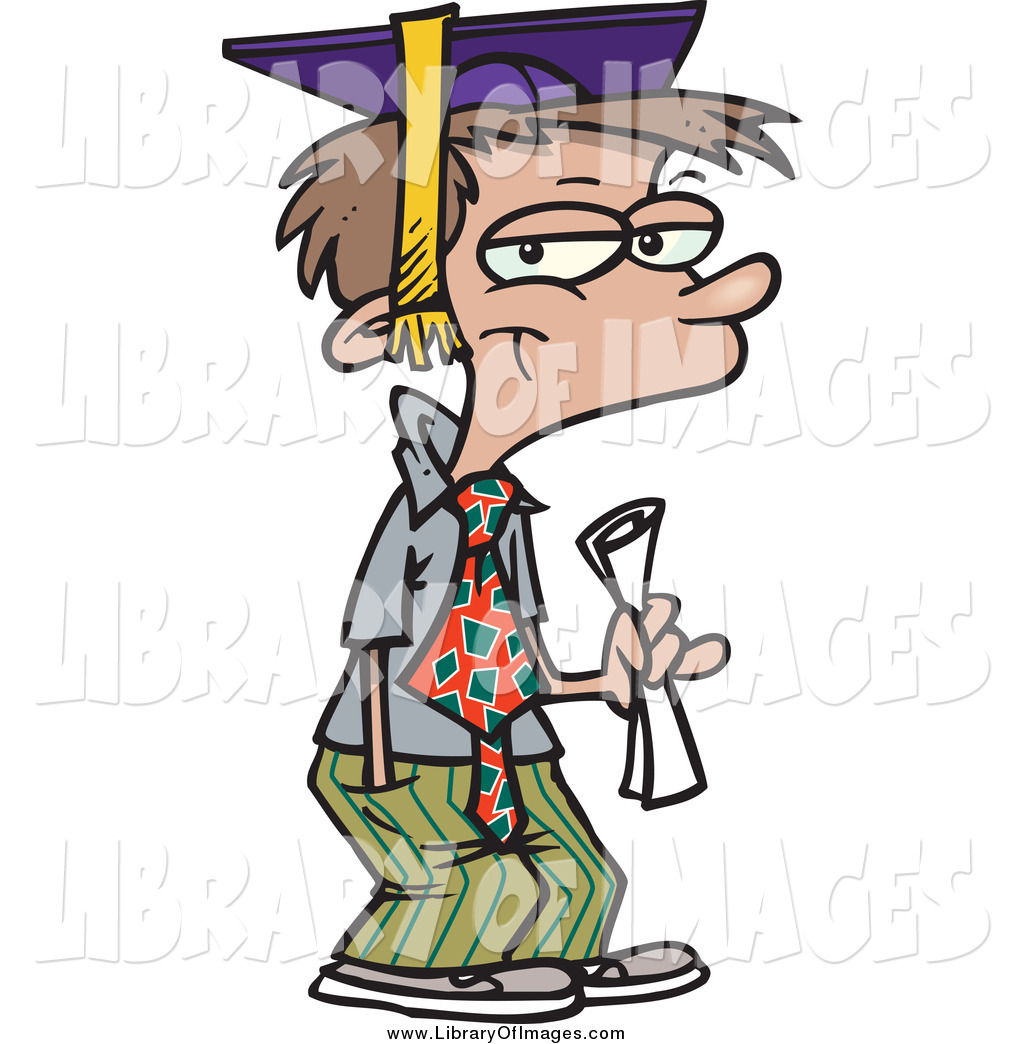 Larger Preview  Clip Art Of A Cartoon High School Boy Graduate By Ron