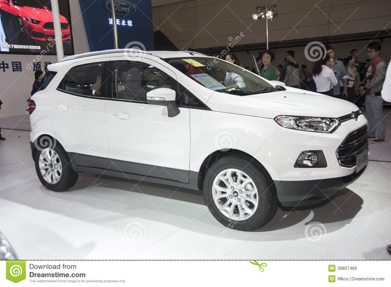 New White Ford Ecosport Car In 2014 The 10th Zhengzhou Dahe Spring    
