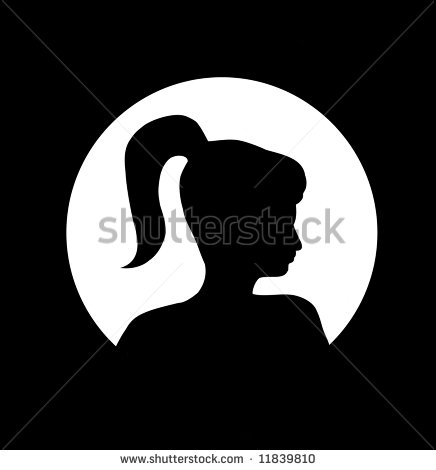 Of Girl Inside A Circle With A Ponytail Hairstyle   Stock Photo