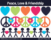 Peace Love And Friendship Clipart   Digital Clip Art Graphics For