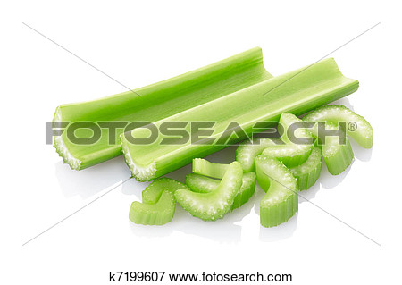 Picture   Green Celery Sticks Isolated On White Background  Fotosearch