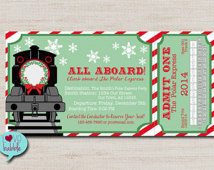 Polar Express Invitation Christmas Party Invitation Train Ticket