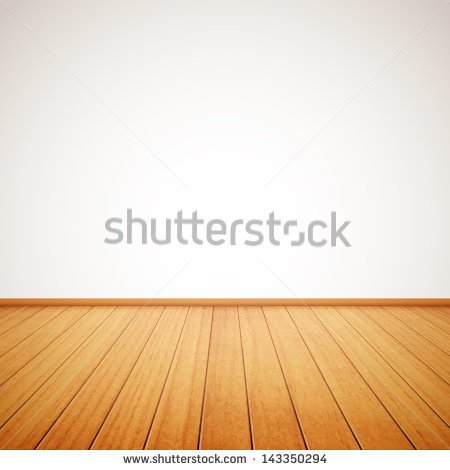 Realistic Wood Floor And White Wall Eps10   Stock Vector