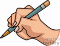 Royalty Free A Hand Writing A Letter With A Pencil Clipart Image