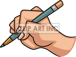 Royalty Free Hand Holding A Pencil Clipart Image Picture Art   155844