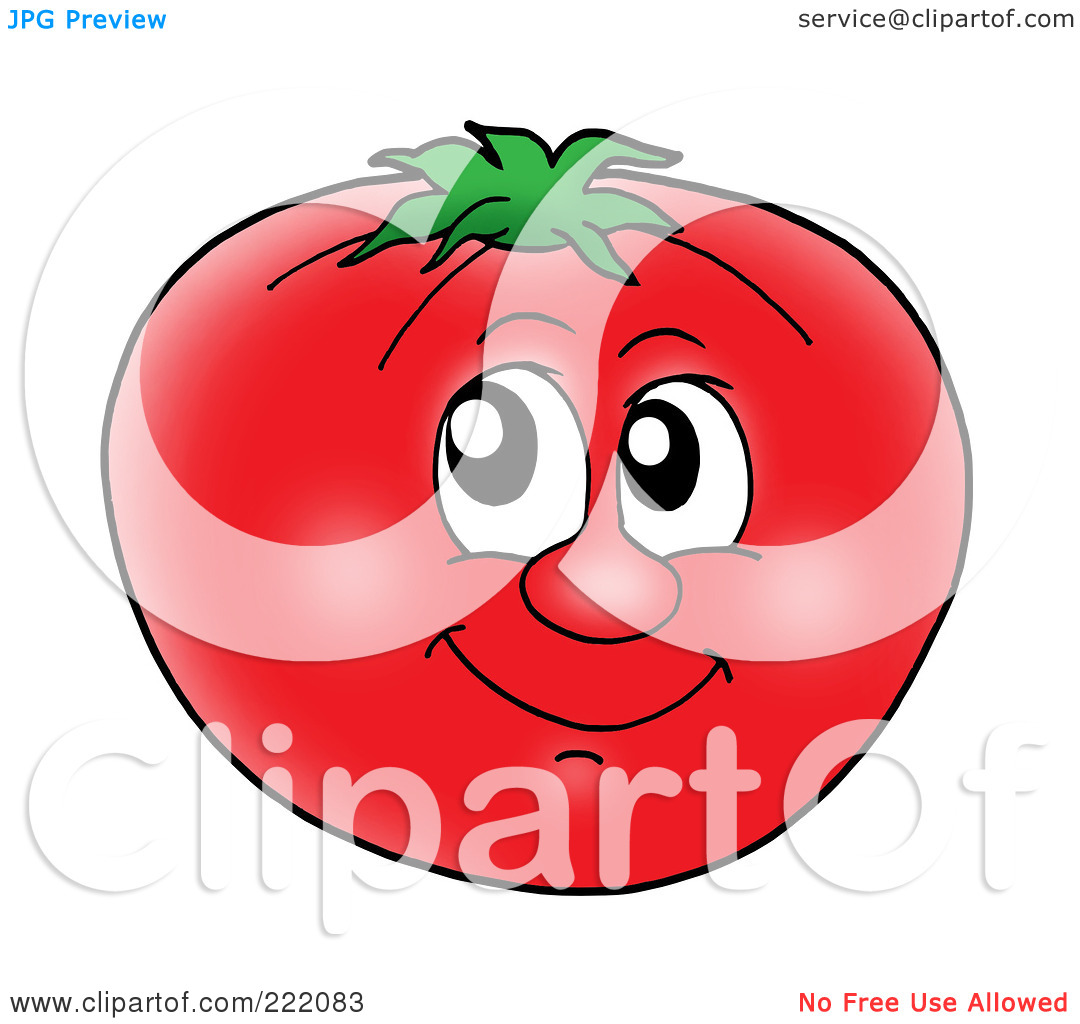 Royalty Free  Rf  Clipart Illustration Of A Happy Tomato Face Smiling